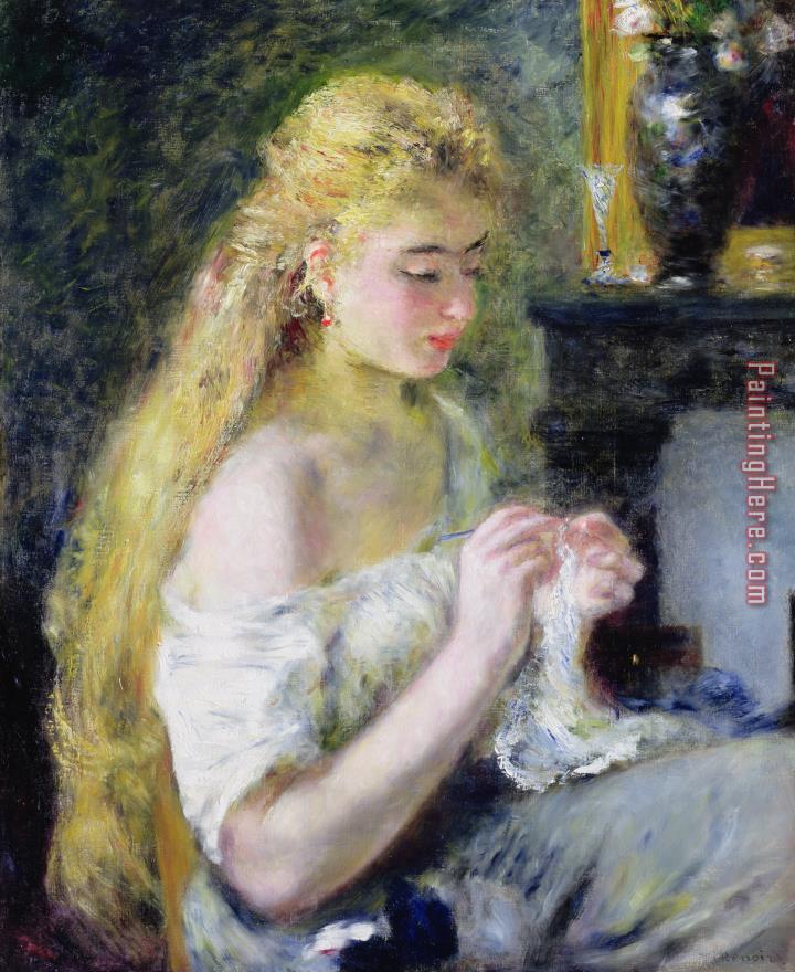 Pierre Auguste Renoir A Girl Crocheting